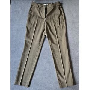 NWT H&M Women’s Elastic Regular Waist Slacks Olive Business Dress Pants Size 6